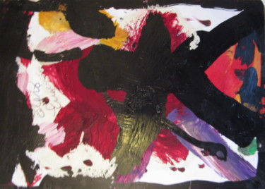 Painting titled "Abstrait" by Eugenio Otero Vilchez, Original Artwork, Oil