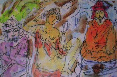 Картина под названием "Don  Quichotte en C…" - Eugenio Otero Vilchez, Подлинное произведение искусства, Масло