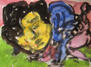 Картина под названием "Sumo" - Eugenio Otero Vilchez, Подлинное произведение искусства, Масло
