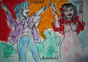 Pittura intitolato "L'opéra Cavalli" da Eugenio Otero Vilchez, Opera d'arte originale, Olio
