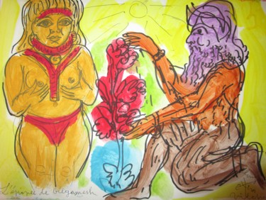 Peinture intitulée "L'épopée de Gilgame…" par Eugenio Otero Vilchez, Œuvre d'art originale, Huile