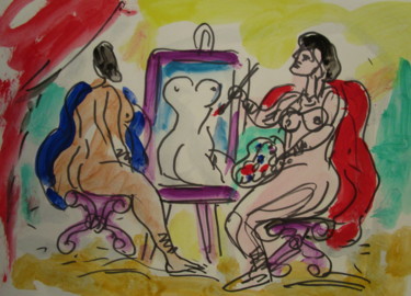 Peinture intitulée "Femmes grecques pei…" par Eugenio Otero Vilchez, Œuvre d'art originale, Huile