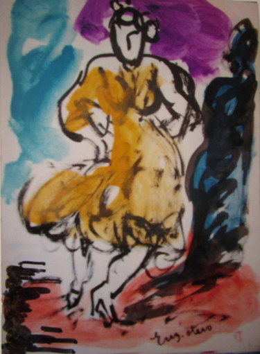 Peinture intitulée "Danseuse de flamenco" par Eugenio Otero Vilchez, Œuvre d'art originale, Huile