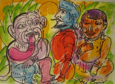 「Don Quichotte en Am…」というタイトルの絵画 Eugenio Otero Vilchezによって, オリジナルのアートワーク, オイル