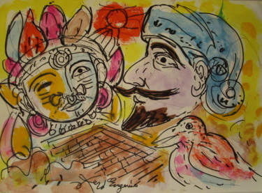 Peinture intitulée "Don Quichotte en Am…" par Eugenio Otero Vilchez, Œuvre d'art originale, Huile