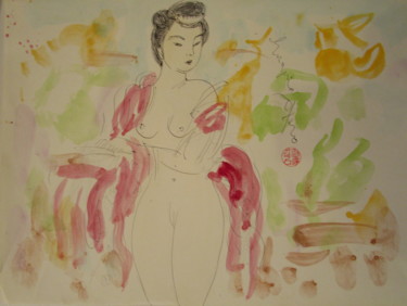 Peinture intitulée "Japonaise" par Eugenio Otero Vilchez, Œuvre d'art originale, Huile