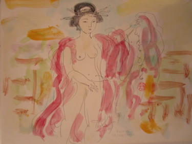 Peinture intitulée "Japonaise" par Eugenio Otero Vilchez, Œuvre d'art originale, Huile