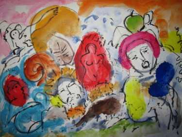 Peinture intitulée "Carnaval 1" par Eugenio Otero Vilchez, Œuvre d'art originale, Huile