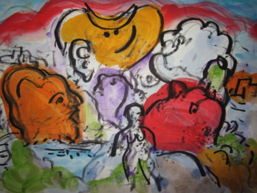 Peinture intitulée "Fantaisie 3" par Eugenio Otero Vilchez, Œuvre d'art originale, Huile