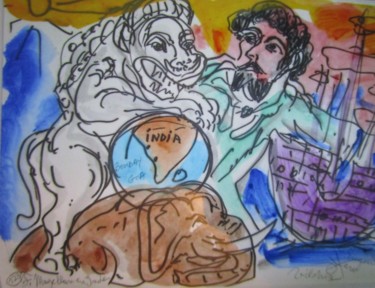 Peinture intitulée "Magallan en Inde  N…" par Eugenio Otero Vilchez, Œuvre d'art originale, Huile
