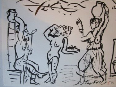 Drawing titled "Polo, acteur grec d…" by Eugenio Otero Vilchez, Original Artwork, Ink