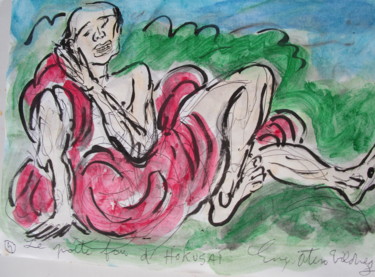 Drawing titled "Le poète fou d'aprè…" by Eugenio Otero Vilchez, Original Artwork, Oil