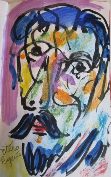 Peinture intitulée "Juan Sanchez , l'éc…" par Eugenio Otero Vilchez, Œuvre d'art originale, Huile