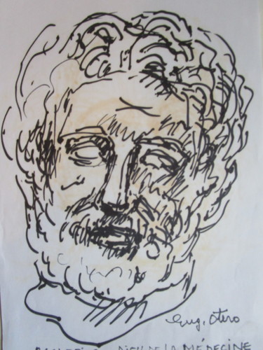 Картина под названием "Asclépios le Dieu d…" - Eugenio Otero Vilchez, Подлинное произведение искусства, Масло