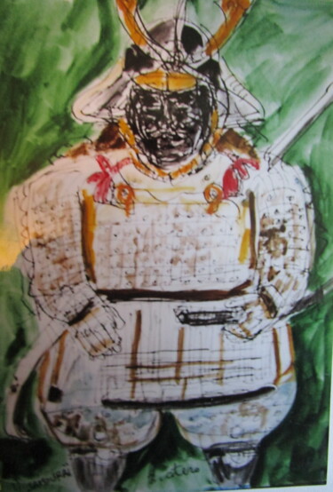 Schilderij getiteld "Samurai 2" door Eugenio Otero Vilchez, Origineel Kunstwerk, Olie