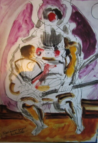 Peinture intitulée "Le samurai 4" par Eugenio Otero Vilchez, Œuvre d'art originale, Huile