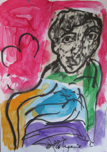 Pintura titulada "Jeune assis" por Eugenio Otero Vilchez, Obra de arte original, Oleo