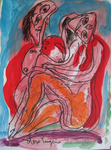Peinture intitulée "Le couple" par Eugenio Otero Vilchez, Œuvre d'art originale, Huile