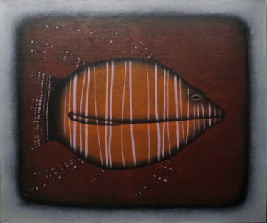 Schilderij getiteld "Fish" door Eugene Panov, Origineel Kunstwerk, Olie