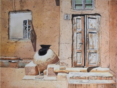 Painting titled "Khiva." by Eugene Panov, Original Artwork, Watercolor