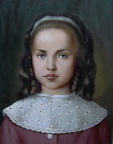 Painting titled "Анечка." by Geka2005, Original Artwork, Oil