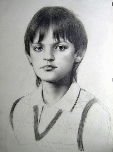 Drawing titled "Рисунок к портрету." by Geka2005, Original Artwork, Pencil