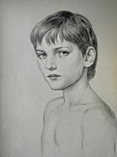 Рисунок под названием "Рисунок мальчика." - Geka2005, Подлинное произведение искусства, Карандаш