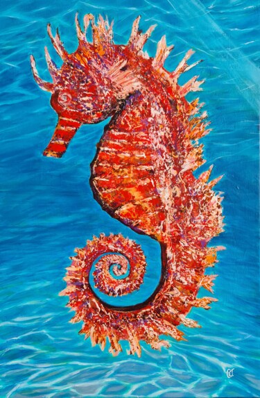 Pintura intitulada "Sea Horse" por Eugenia Chicu Touma, Obras de arte originais, Acrílico