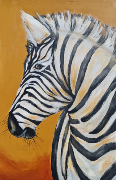 Schilderij getiteld "Zebra, The symbol o…" door Eugenia Chicu Touma, Origineel Kunstwerk, Acryl