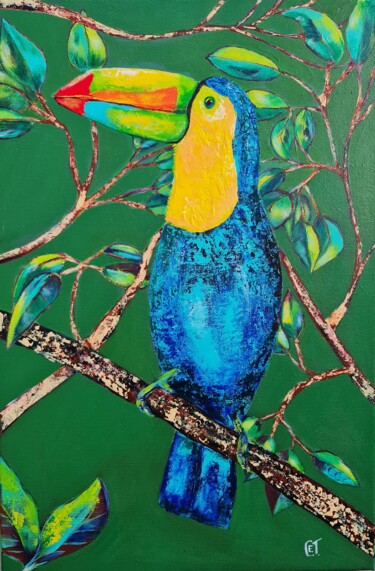 "Toucan bird" başlıklı Tablo Eugenia Chicu Touma tarafından, Orijinal sanat, Akrilik artwork_cat. üzerine monte edilmiş