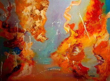 Pittura intitolato "Mr. Sunset: the pai…" da Eugenia Delad, Opera d'arte originale, Acrilico