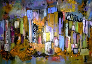 Картина под названием "New York... mixe!" - Eugenia Delad, Подлинное произведение искусства, Акрил