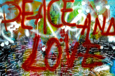 Peinture intitulée "Peace & Love (Prix…" par Eugenia Delad, Œuvre d'art originale, Acrylique