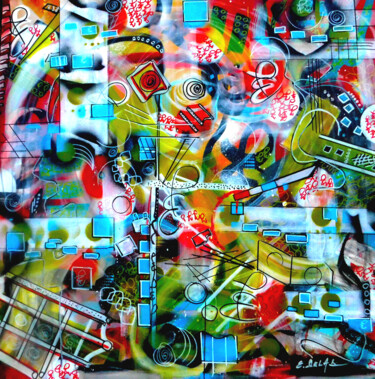 Malarstwo zatytułowany „Kandinsky... code!” autorstwa Eugenia Delad, Oryginalna praca, Akryl