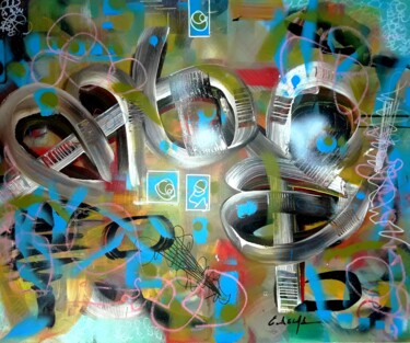Malarstwo zatytułowany „Synthèse” autorstwa Eugenia Delad, Oryginalna praca, Akryl