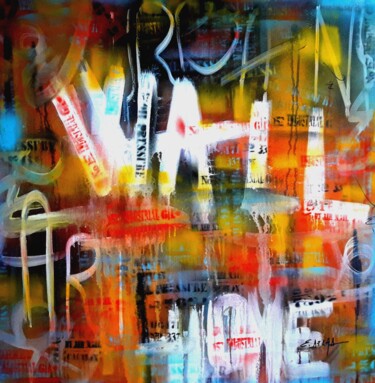 Peinture intitulée "Wall home street art" par Eugenia Delad, Œuvre d'art originale, Acrylique