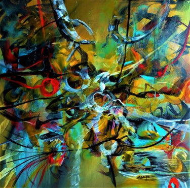Malerei mit dem Titel "Fusion" von Eugenia Delad, Original-Kunstwerk, Acryl
