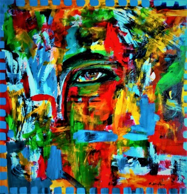 Painting titled "Surveillance" by Eugenia Delad, Original Artwork, Acrylic