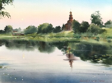 Painting titled "Suzdal, Russia" by Eugenia Gorbacheva, Original Artwork, Watercolor