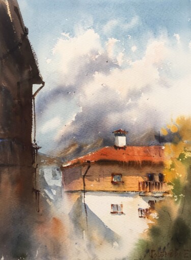 Pintura intitulada "Rosa Khutor, Sochi…" por Eugenia Gorbacheva, Obras de arte originais, Aquarela