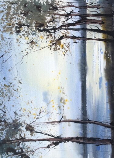 Schilderij getiteld "By the lake" door Eugenia Gorbacheva, Origineel Kunstwerk, Aquarel
