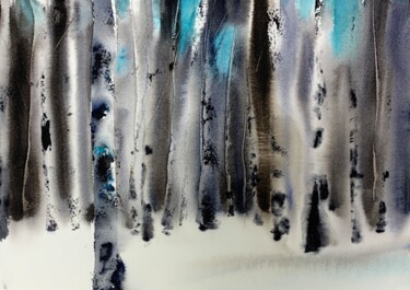 Malerei mit dem Titel "Birch Grove #3" von Eugenia Gorbacheva, Original-Kunstwerk, Aquarell