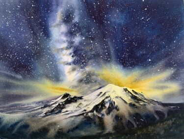 Painting titled "Milky Way #2" by Eugenia Gorbacheva, Original Artwork, Watercolor