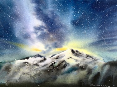 Peinture intitulée "Milky Way #3" par Eugenia Gorbacheva, Œuvre d'art originale, Aquarelle