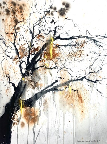 Malerei mit dem Titel "Tree" von Eugenia Gorbacheva, Original-Kunstwerk, Aquarell
