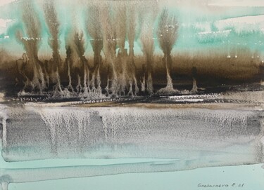 Картина под названием "Abstraction. Trees.…" - Eugenia Gorbacheva, Подлинное произведение искусства, Акварель
