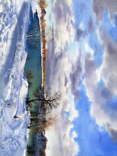 Painting titled "Early spring in the…" by Eugenia Gorbacheva, Original Artwork, Watercolor