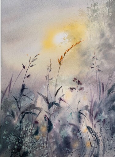 Peinture intitulée "Morning fog #6" par Eugenia Gorbacheva, Œuvre d'art originale, Aquarelle