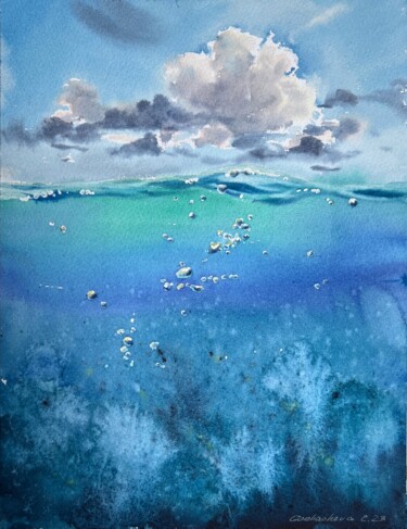 Pittura intitolato "Snorkelling #2" da Eugenia Gorbacheva, Opera d'arte originale, Acquarello