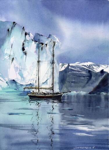 Peinture intitulée "Greenland #2" par Eugenia Gorbacheva, Œuvre d'art originale, Aquarelle